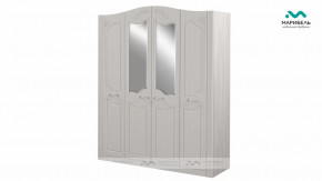Шкаф 4-х створчатый для платья и белья "Ева-10" Рамух/Сандал белый в Тюмени - mebel-tymen.ru | фото