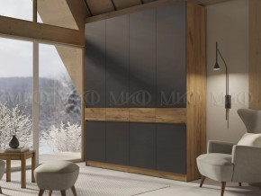 Шкаф 4-х створчатый Роджинамиф, дуб крафт/графит в Тюмени - mebel-tymen.ru | фото