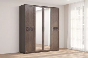 Шкаф 4-х створчатый с зеркалом Кэт-4 Венге Диал в Тюмени - mebel-tymen.ru | фото
