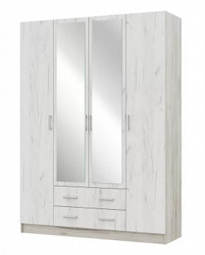 Шкаф 4х створчатый Гармония ШК 602 М дуб крафт белый/серый в Тюмени - mebel-tymen.ru | фото