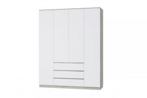 Шкаф четырехдверный Лори, 1802 мм, дуб серый/белый в Тюмени - mebel-tymen.ru | фото