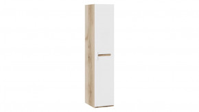 Шкаф для белья с 1-ой дверью «Фьюжн» Дуб Делано, Белый глянец в Тюмени - mebel-tymen.ru | фото