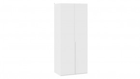 Шкаф для одежды (580) с 2 глухими дверями «Порто» Белый Жемчуг, Белый софт в Тюмени - mebel-tymen.ru | фото