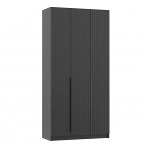 Шкаф для одежды 67.08 Брандо (3-х дв.) (h2500) New (диамант серый / ДВПО: белый / фасад: МДФ с ПВХ графит / ручка L1000 металл черный) в Тюмени - mebel-tymen.ru | фото