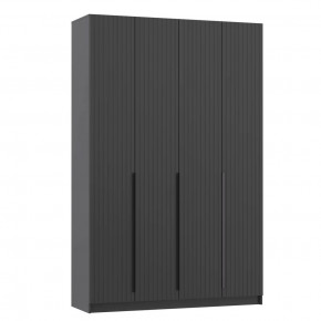 Шкаф для одежды 67.09 Брандо (4-х дв.) (h2500) New (диамант серый / ДВПО: белый / фасад: МДФ с ПВХ графит / ручка L1000 металл черный) в Тюмени - mebel-tymen.ru | фото