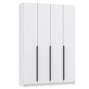 Шкаф для одежды 67.13 Брандо (4-х дв.) (h2400) New (белый / ДВПО: белый / фасад: МДФ ПВХ белый / ручка L1000 металл черный) в Тюмени - mebel-tymen.ru | фото