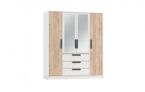 Шкаф для одежды 83.07 Вегас (4-х дв.) с зеркалом (ЛДСП Белый) в Тюмени - mebel-tymen.ru | фото