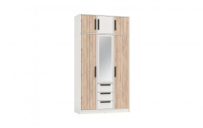 Шкаф для одежды 83.08 Вегас (3-х дв.) с зеркалом (ЛДСП Белый) в Тюмени - mebel-tymen.ru | фото