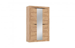 Шкаф для одежды 90.02 Флорида (3-х дв.) с зеркалом (ЛДСП Дуб золотой / ЛДСП Венге) в Тюмени - mebel-tymen.ru | фото