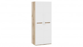 Шкаф для одежды с 2-мя дверями «Фьюжн» Дуб Делано, Белый глянец в Тюмени - mebel-tymen.ru | фото