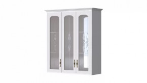 Шкаф для посуды с зеркалами В-9 "Венеция" Рамух/Сандал белый в Тюмени - mebel-tymen.ru | фото