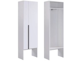 Шкаф двухдверный L600 Баско белое дерево в Тюмени - mebel-tymen.ru | фото