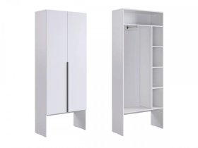 Шкаф двухдверный L800 Баско белое дерево в Тюмени - mebel-tymen.ru | фото