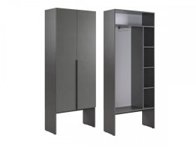 Шкаф двухдверный L800 Баско графит в Тюмени - mebel-tymen.ru | фото