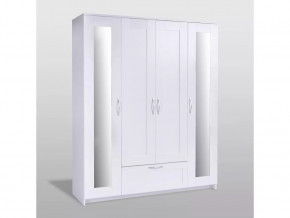 Шкаф комбинированный 4 двери и 1 ящик Сириус белый в Тюмени - mebel-tymen.ru | фото