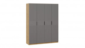 Шкаф комбинированный с 4-мя  дверями «Хилтон» Дуб Крафт золотой, Графит матовый в Тюмени - mebel-tymen.ru | фото