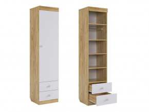 Шкаф комбинированный с ящиками 1-створчатый Форсаж дуб крафт золотой/белый в Тюмени - mebel-tymen.ru | фото