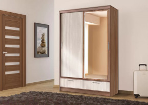 Шкаф-купе 008, двухдверный, с ящиками, ясень шимо темный/ясень шимо светлый Диал в Тюмени - mebel-tymen.ru | фото