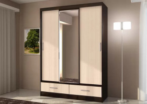 Шкаф-купе 009, трехдверный, с ящиками, венге /дуб белфорт Диал в Тюмени - mebel-tymen.ru | фото