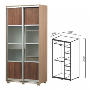 Шкаф-купе 2-х дверный с ящиками ПМ-15 "Юниор-6" Ясень шимо темный/Ясень шимо светлый/Дуб темный в Тюмени - mebel-tymen.ru | фото