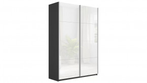 Шкаф-купе 2-х дверный «Траст» Серый диамант, Стекло белый глянец/Стекло белый глянец в Тюмени - mebel-tymen.ru | фото