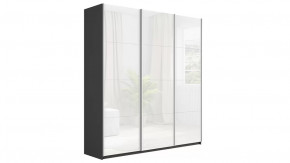 Шкаф-купе 3-х дверный «Траст» Серый диамант, Стекло белый глянец/Стекло белый глянец/Стекло белый глянец в Тюмени - mebel-tymen.ru | фото