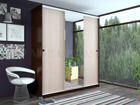 Шкаф-купе Альянс трехдверный Дуб беленый, венге в Тюмени - mebel-tymen.ru | фото