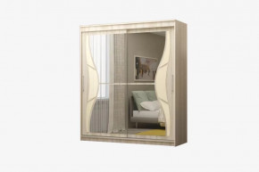 Шкаф-купе БАБОЧКА (ш2000*г600*в2200мм), ЛДСП дуб сонома, зеркало-лакобель белый в Тюмени - mebel-tymen.ru | фото