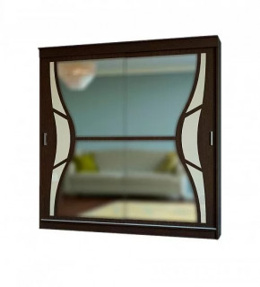 Шкаф-купе БАБОЧКА (ш2000*г600*в2200мм), ЛДСП венге, зеркало-лакобель беж в Тюмени - mebel-tymen.ru | фото