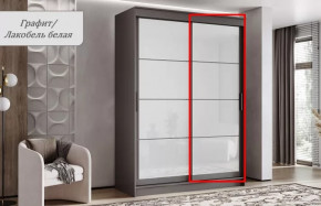 Шкаф-купе ГРАНД 1  1,6 Фасад Лакобель ЛДСП Графит/Лакобель Белая в Тюмени - mebel-tymen.ru | фото