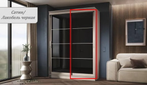 Шкаф-купе ГРАНД 1  1,6 Фасад Лакобель ЛДСП Сатин/Лакобель Чёрный в Тюмени - mebel-tymen.ru | фото