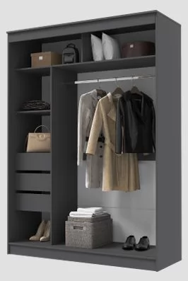 Шкаф-купе ГРАНД 1  1,6 Корпус ЛДСП Графит в Тюмени - mebel-tymen.ru | фото