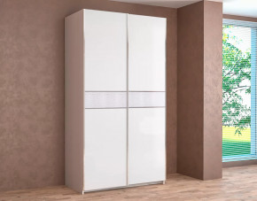 Шкаф-купе Иннэс-5 двухдверный 1400 мм Бодега белая/Белый глянец в Тюмени - mebel-tymen.ru | фото