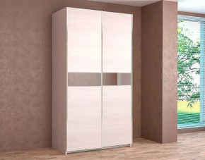 Шкаф-купе Иннэс-5 двухдверный 1400 мм с зеркальными вставками Бодега Белая в Тюмени - mebel-tymen.ru | фото