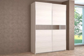 Шкаф-купе Иннэс-5 двухдверный 1600 мм с зеркальными вставками Бодега Белая в Тюмени - mebel-tymen.ru | фото