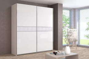 Шкаф-купе Иннэс-5 двухдверный 2000 мм Белый глянец/Экокожа в Тюмени - mebel-tymen.ru | фото
