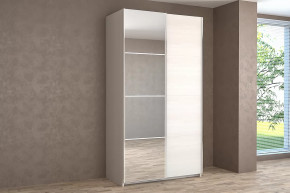 Шкаф-купе Иннэс-5 двухдверный с зеркалом 1600 мм Бодега белая в Тюмени - mebel-tymen.ru | фото