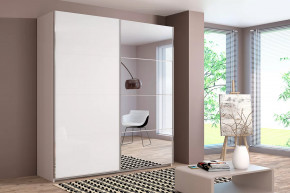 Шкаф-купе Иннэс-5 двухдверный с зеркалом 2000 мм Белый глянец в Тюмени - mebel-tymen.ru | фото