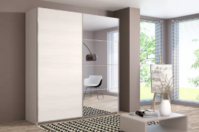 Шкаф-купе Иннэс-5 двухдверный с зеркалом 2000 мм Бодега белая в Тюмени - mebel-tymen.ru | фото