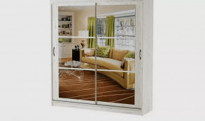 Шкаф-купе ОРИОН (ш1800*г600*в2200мм), ЛДСП дуб крафт белый, зеркало в Тюмени - mebel-tymen.ru | фото