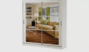 Шкаф-купе ОРИОН (ш2000*г600*в2200мм), ЛДСП дуб крафт белый, зеркало в Тюмени - mebel-tymen.ru | фото