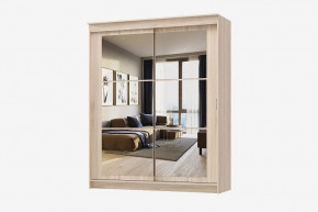 Шкаф-купе ОРИОН (ш2000*г600*в2200мм), ЛДСП дуб сонома, зеркало в Тюмени - mebel-tymen.ru | фото