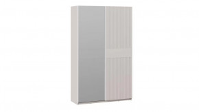 Шкаф-купе с 1 глухой и 1 зеркальной дверями «Оскар Хилтон» Ручка белая, Кашемир, Кашемир сатин в Тюмени - mebel-tymen.ru | фото