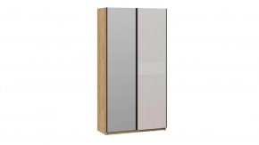 Шкаф-купе с 1 глухой и 1 зеркальной дверями «Оскар Хилтон» Ручка черная, Дуб Крафт золотой, Кашемир сатин в Тюмени - mebel-tymen.ru | фото