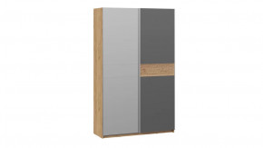 Шкаф-купе с 1 глухой и 1 зеркальной дверями «Оскар Скания» Ручка серебро, Дуб Крафт золотой, Серый графит, Дуб тортугга в Тюмени - mebel-tymen.ru | фото