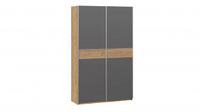 Шкаф-купе с 2  глухими дверями «Оскар Скания» Ручка серебро, Дуб Крафт золотой, Серый графит, Дуб тортугга в Тюмени - mebel-tymen.ru | фото
