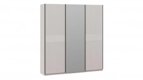 Шкаф-купе с 2 глухими и 1 зеркальной дверями «Оскар Хилтон» Ручка черная, Кашемир, Кашемир сатин в Тюмени - mebel-tymen.ru | фото