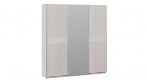 Шкаф-купе с 2 глухими и 1 зеркальной дверями «Оскар Хилтон» Ручка серебро, Кашемир, Кашемир сатин в Тюмени - mebel-tymen.ru | фото