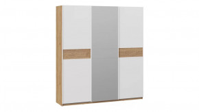Шкаф-купе с 2 глухими и 1 зеркальной дверями «Оскар Скания» Ручка белая, Дуб Крафт золотой, Белый снег, Дуб тортугга в Тюмени - mebel-tymen.ru | фото