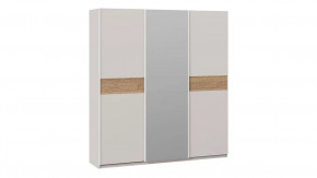 Шкаф-купе с 2 глухими и 1 зеркальной дверями «Оскар Скания» Ручка белая, Кашемир, Дуб тортугга в Тюмени - mebel-tymen.ru | фото